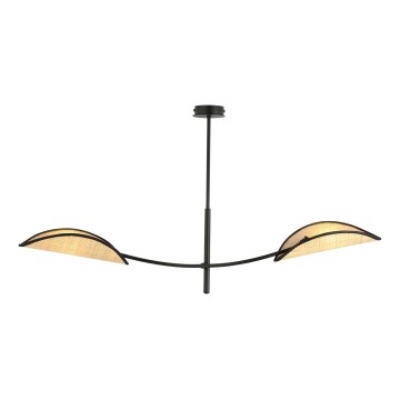 Κρεμαστό φωτιστικό LOTUS 2xE14/10W/230V μαύρο/μπεζ