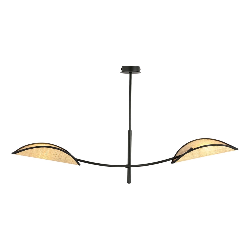 Κρεμαστό φωτιστικό LOTUS 2xE14/10W/230V μαύρο/μπεζ