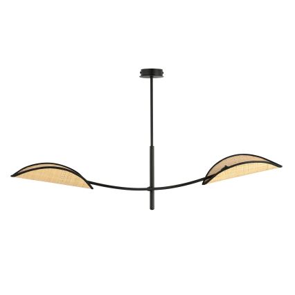 Κρεμαστό φωτιστικό LOTUS 2xE14/10W/230V μαύρο/μπεζ