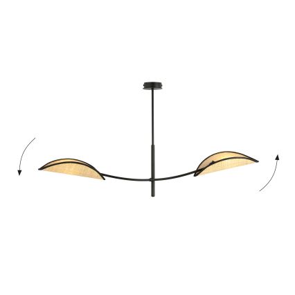 Κρεμαστό φωτιστικό LOTUS 2xE14/10W/230V μαύρο/μπεζ