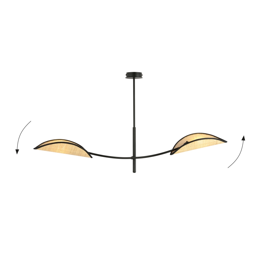 Κρεμαστό φωτιστικό LOTUS 2xE14/10W/230V μαύρο/μπεζ