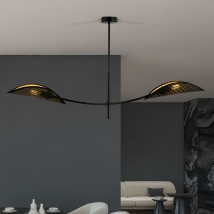 Κρεμαστό φωτιστικό LOTUS 2xE14/10W/230V μαύρο/χρυσαφί