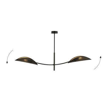 Κρεμαστό φωτιστικό LOTUS 2xE14/10W/230V μαύρο/χρυσαφί