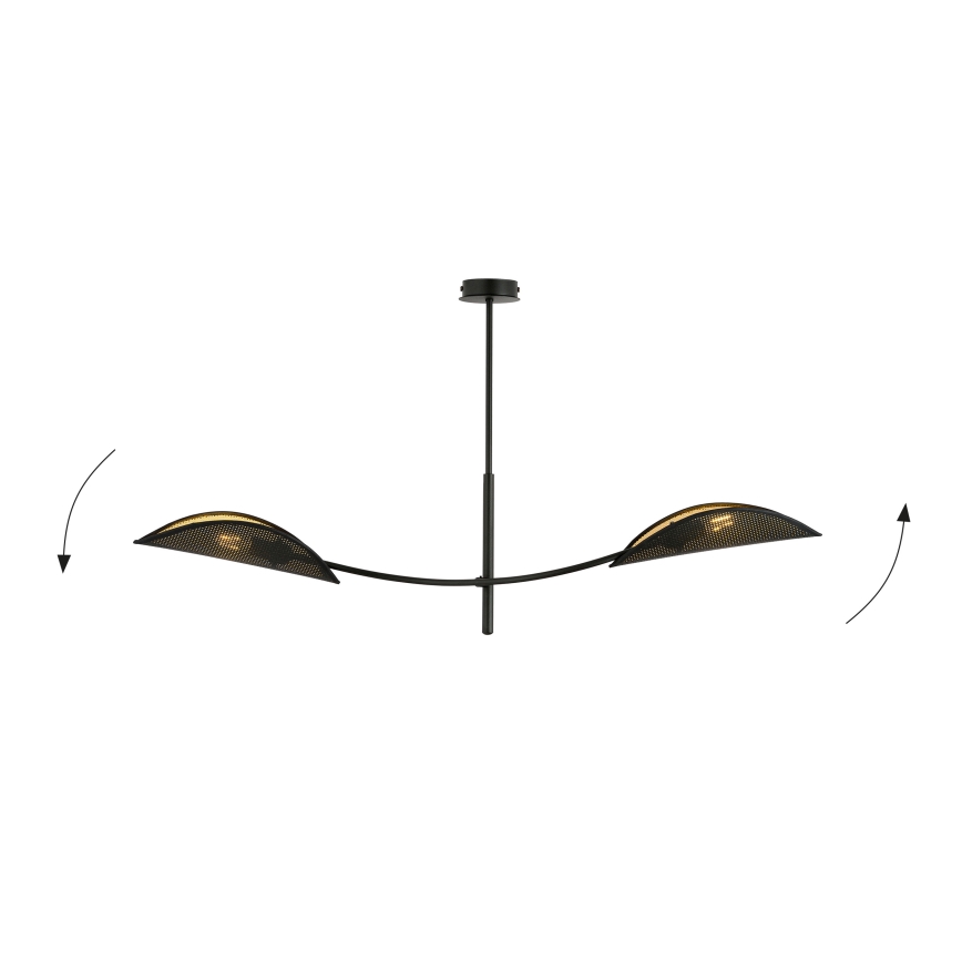 Κρεμαστό φωτιστικό LOTUS 2xE14/10W/230V μαύρο/χρυσαφί