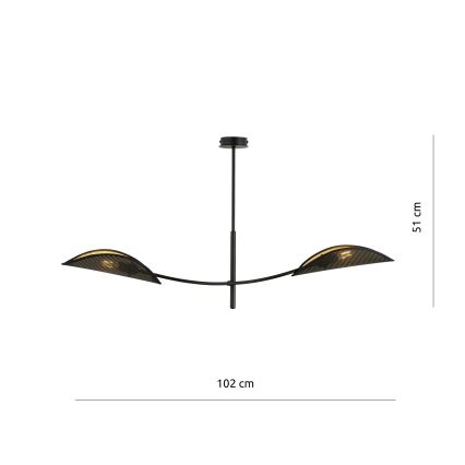 Κρεμαστό φωτιστικό LOTUS 2xE14/10W/230V μαύρο/χρυσαφί