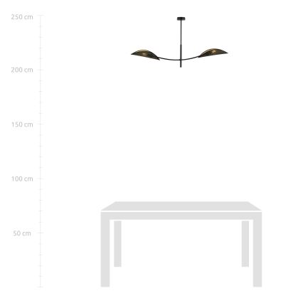 Κρεμαστό φωτιστικό LOTUS 2xE14/10W/230V μαύρο/χρυσαφί