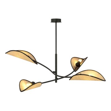 Κρεμαστό φωτιστικό LOTUS 4xE14/10W/230V μαύρο/μπεζ