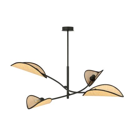 Κρεμαστό φωτιστικό LOTUS 4xE14/10W/230V μαύρο/μπεζ