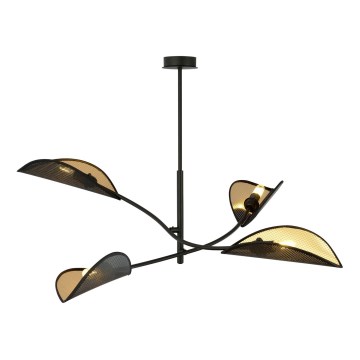 Κρεμαστό φωτιστικό LOTUS 4xE14/10W/230V μαύρο/χρυσαφί