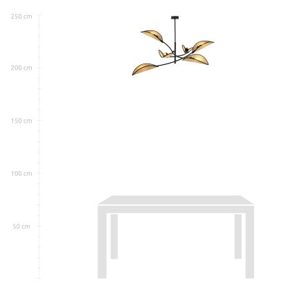 Κρεμαστό φωτιστικό LOTUS 6xE14/10W/230V μαύρο/μπεζ