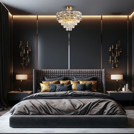 Κρεμαστό φωτιστικό LUXURIA 9xE14/40W/230V χρυσαφί