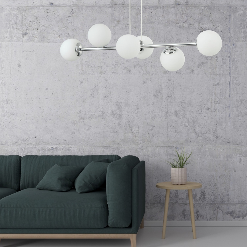 Κρεμαστό φωτιστικό MADDIE 5xE14/5W/230V λαμπερό χρώμιο