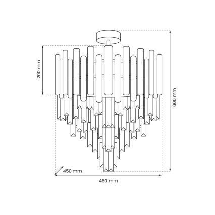 Κρεμαστό φωτιστικό MADISON 9xE14/40W/230V χρυσαφί