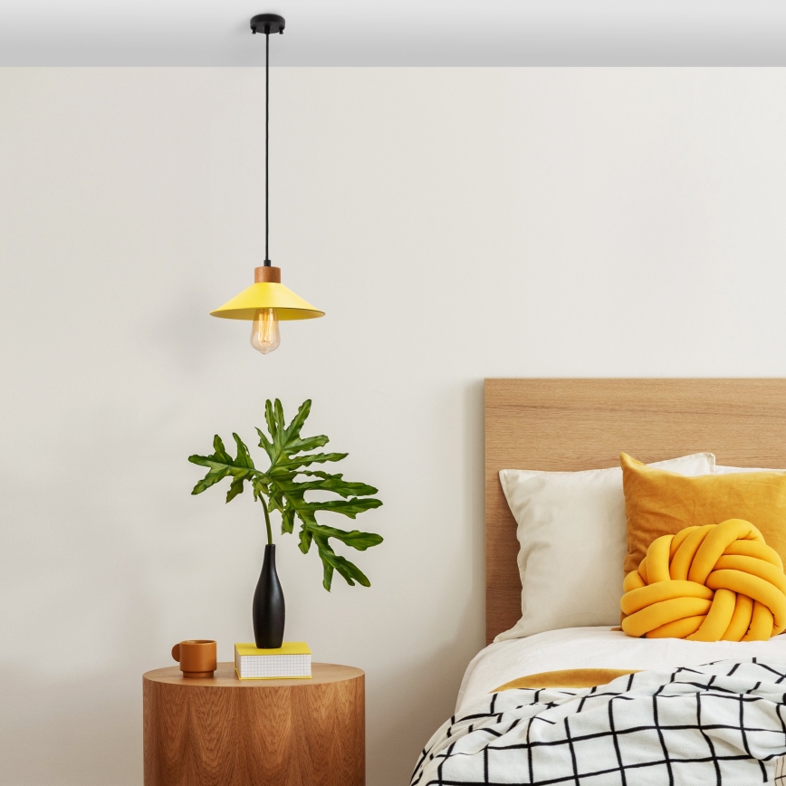 Κρεμαστό φωτιστικό MANAVGAT 1xE27/40W/230V κίτρινο/καφέ