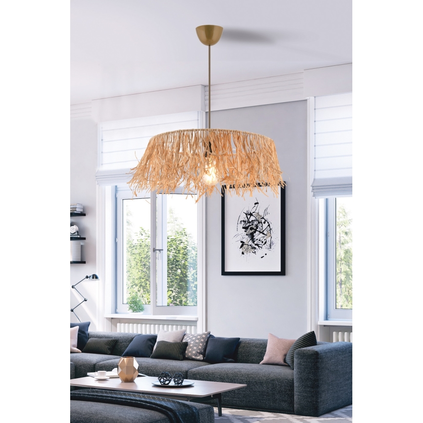 Κρεμαστό φωτιστικό MARISKA σε καλώδιο 1xE27/40W/230V, από ραφία