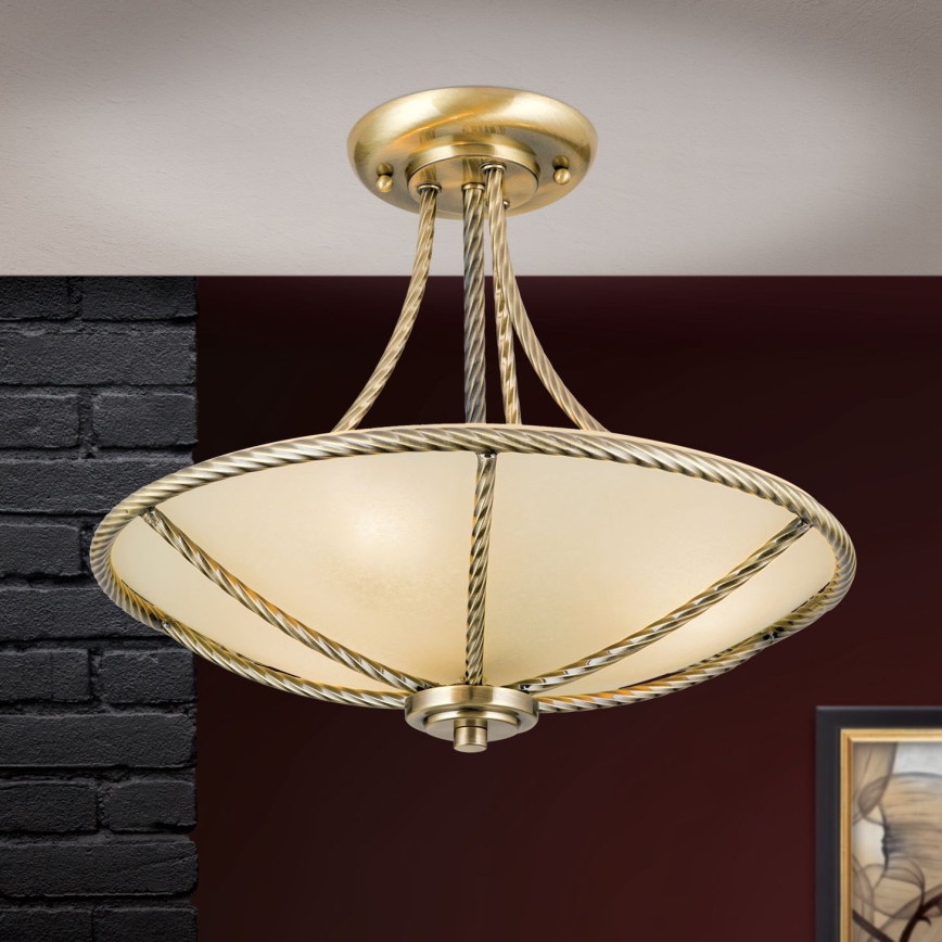 Κρεμαστό φωτιστικό MAURO 3xE27/60W/230V διάμετρος 42 cm μπρονζέ