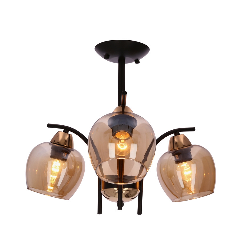 Κρεμαστό φωτιστικό MERRA 3xE27/40W/230V μαύρο/μπεζ