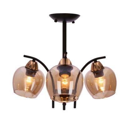 Κρεμαστό φωτιστικό MERRA 3xE27/40W/230V μαύρο/μπεζ