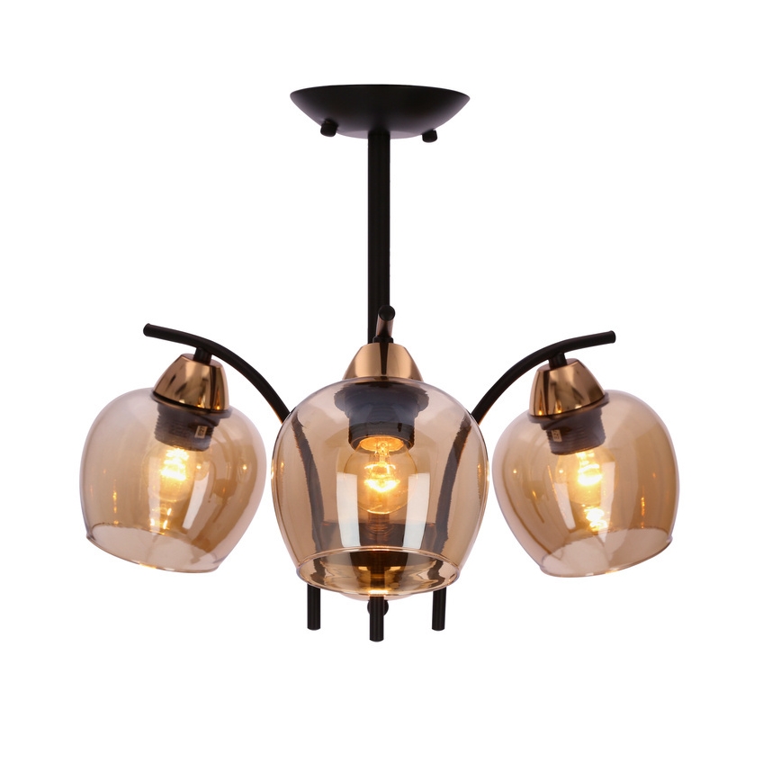 Κρεμαστό φωτιστικό MERRA 3xE27/40W/230V μαύρο/μπεζ