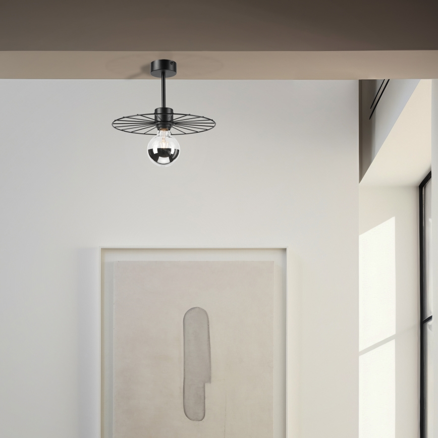 Κρεμαστό φωτιστικό MONTANA 1xE27/15W/230V διάμετρος 30 cm μαύρο