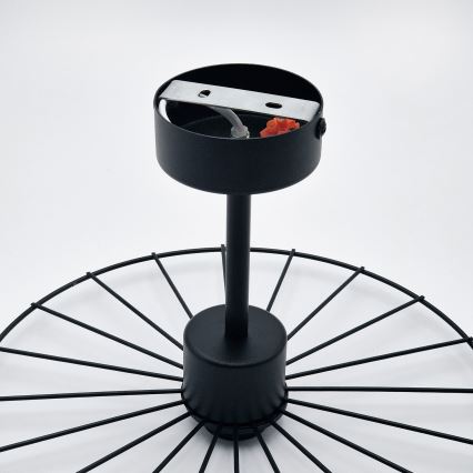 Κρεμαστό φωτιστικό MONTANA 1xE27/15W/230V διάμετρος 30 cm μαύρο