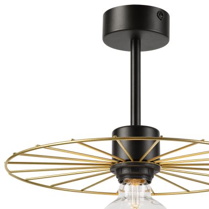 Κρεμαστό φωτιστικό MONTANA 1xE27/15W/230V διάμετρος 30 cm χρυσό/μαύρο