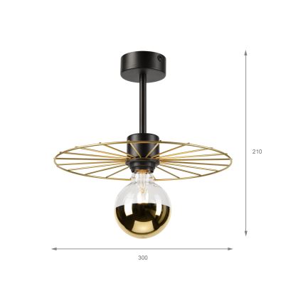 Κρεμαστό φωτιστικό MONTANA 1xE27/15W/230V διάμετρος 30 cm χρυσό/μαύρο