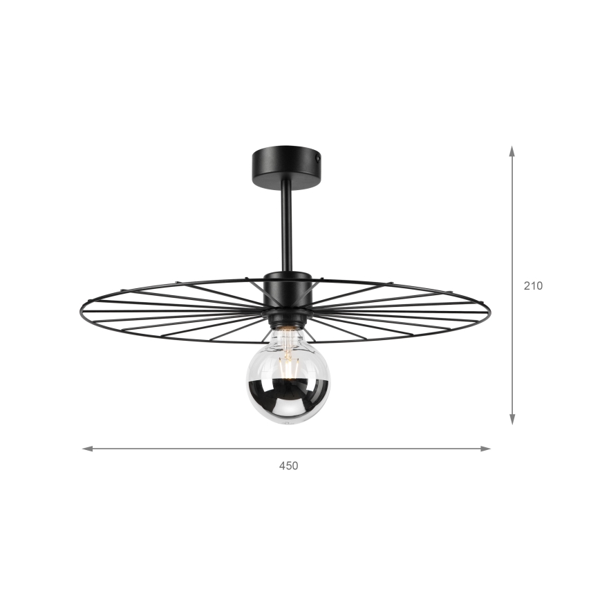 Κρεμαστό φωτιστικό MONTANA 1xE27/15W/230V διάμετρος 45 cm μαύρο