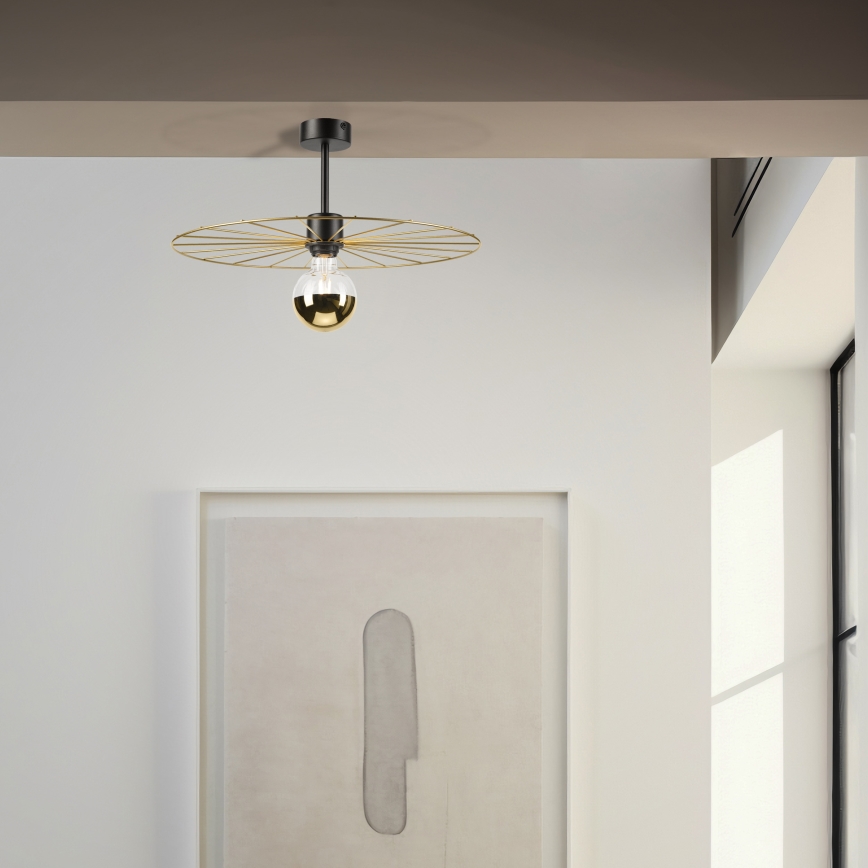 Κρεμαστό φωτιστικό MONTANA 1xE27/15W/230V διάμετρος 45 cm χρυσό/μαύρο