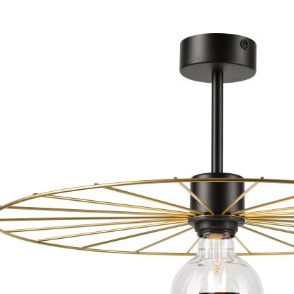 Κρεμαστό φωτιστικό MONTANA 1xE27/15W/230V διάμετρος 45 cm χρυσό/μαύρο