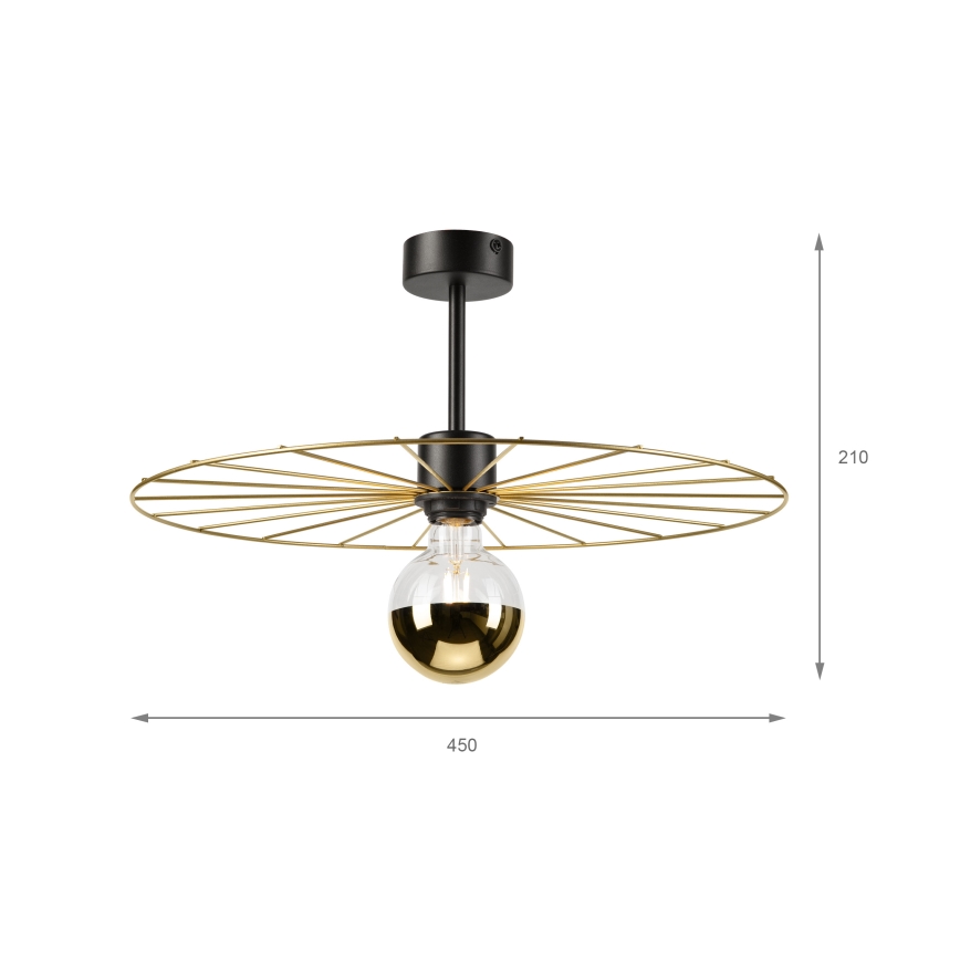 Κρεμαστό φωτιστικό MONTANA 1xE27/15W/230V διάμετρος 45 cm χρυσό/μαύρο