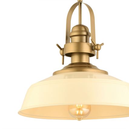 Κρεμαστό φωτιστικό MONZA με καλώδιο, 1xE27/40W/230V, διάμ. 35 cm, εκρού/μπρονζέ