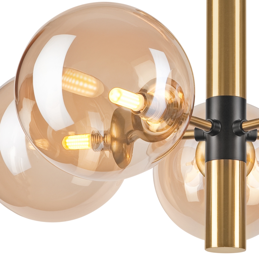 Κρεμαστό φωτιστικό ROLLO 5xG9/5W/230V χρυσό/φιμέ μπεζ