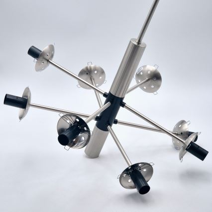 Κρεμαστό φωτιστικό ROLLO 8xE14/5W/230V ματ χρώμιο/φιμέ