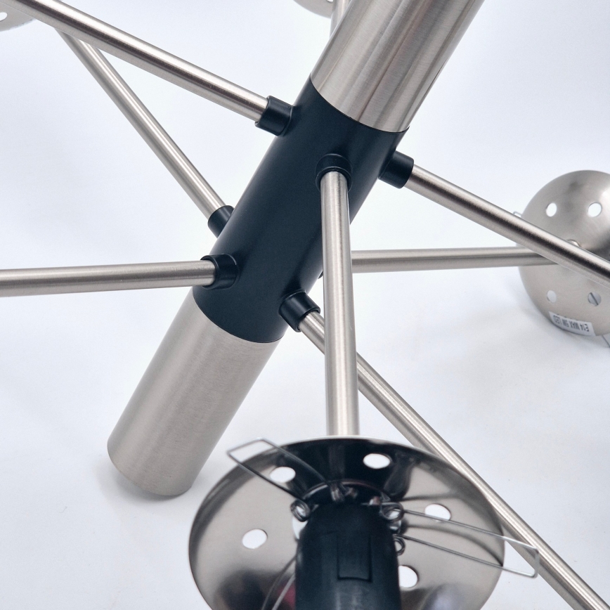Κρεμαστό φωτιστικό ROLLO 8xE14/5W/230V ματ χρώμιο/φιμέ
