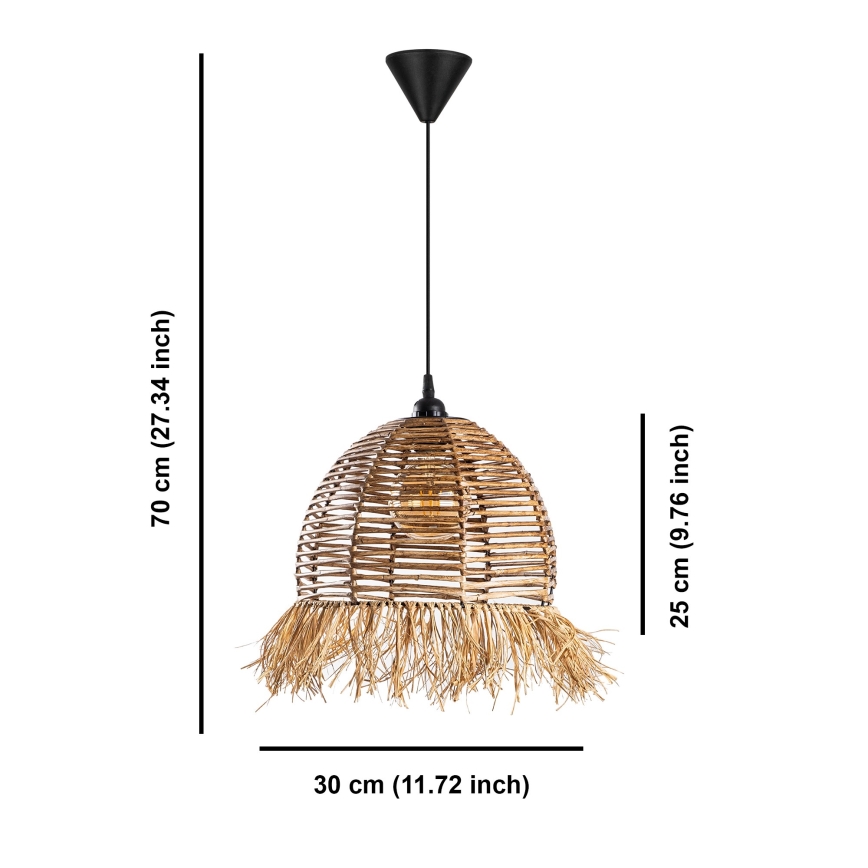 Κρεμαστό φωτιστικό RUYO με καλώδιο 1xE27/40W/230V καφέ