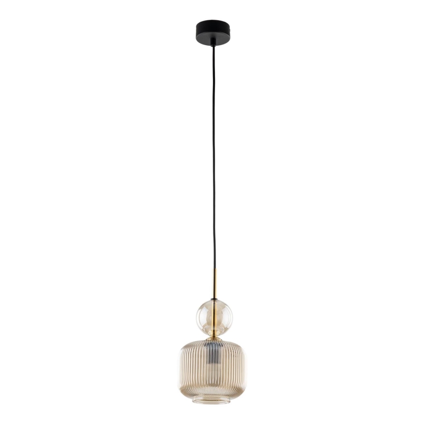 Κρεμαστό φωτιστικό SOPHIA με καλώδιο 1xE14/10W/230V μαύρο/καπνιστό μπεζ