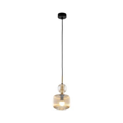 Κρεμαστό φωτιστικό SOPHIA με καλώδιο 1xE14/10W/230V μαύρο/καπνιστό μπεζ