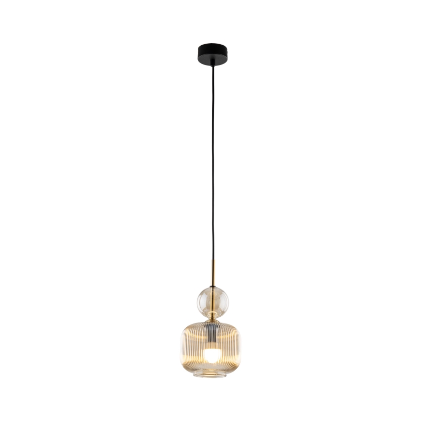 Κρεμαστό φωτιστικό SOPHIA με καλώδιο 1xE14/10W/230V μαύρο/καπνιστό μπεζ