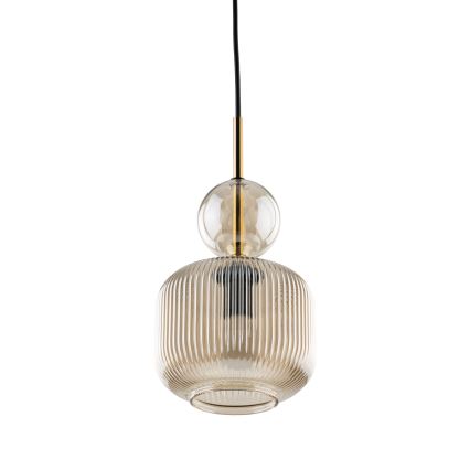 Κρεμαστό φωτιστικό SOPHIA με καλώδιο 1xE14/10W/230V μαύρο/καπνιστό μπεζ