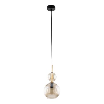 Κρεμαστό φωτιστικό SOPHIA με καλώδιο 1xE14/10W/230V μαύρο/καπνιστό μπεζ
