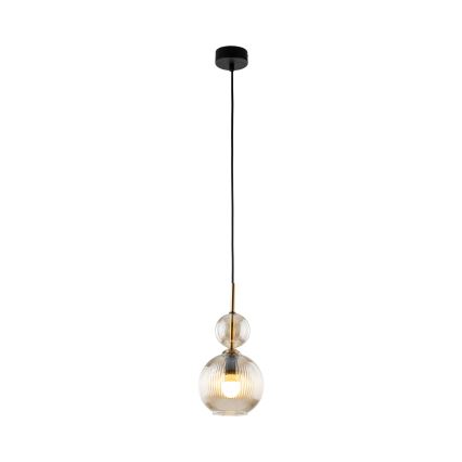 Κρεμαστό φωτιστικό SOPHIA με καλώδιο 1xE14/10W/230V μαύρο/καπνιστό μπεζ
