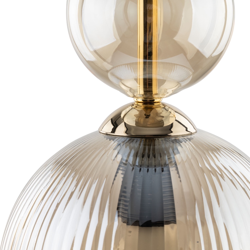 Κρεμαστό φωτιστικό SOPHIA με καλώδιο 1xE14/10W/230V μαύρο/καπνιστό μπεζ