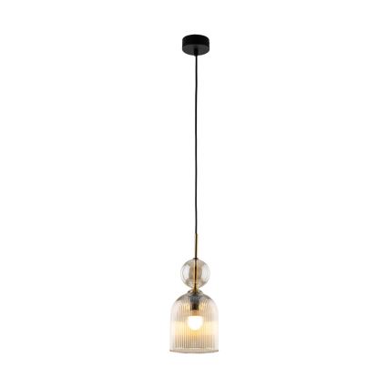 Κρεμαστό φωτιστικό SOPHIA σε καλώδιο 1xE14/10W/230V, μαύρο/καπνιστό μπεζ