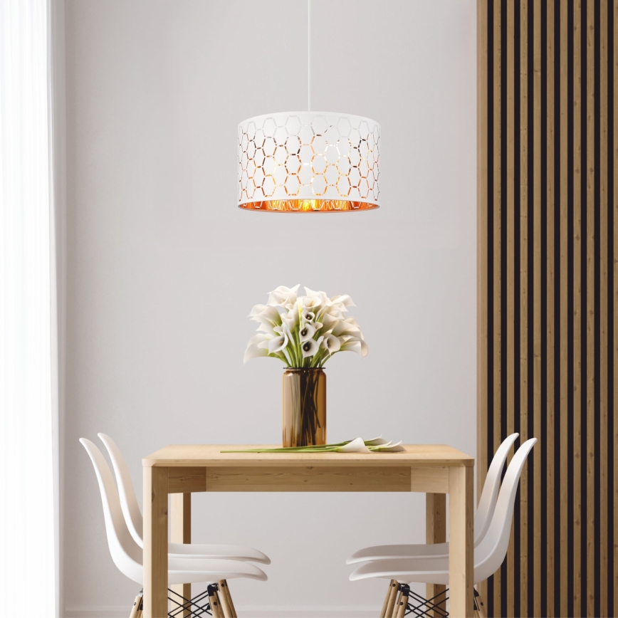 Κρεμαστό φωτιστικό ULLE με καλώδιο, 1xE27/15W/230V, λευκό