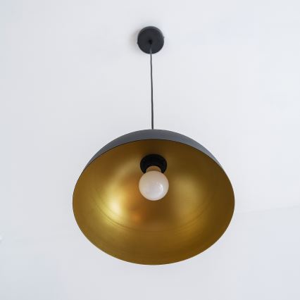 Κρεμαστό φωτιστικό VESPER με καλώδιο 1xE27/15W/230 Ø 30 cm μαύρο/χρυσό