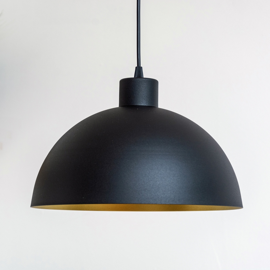 Κρεμαστό φωτιστικό VESPER με καλώδιο 1xE27/15W/230 Ø 30 cm μαύρο/χρυσό