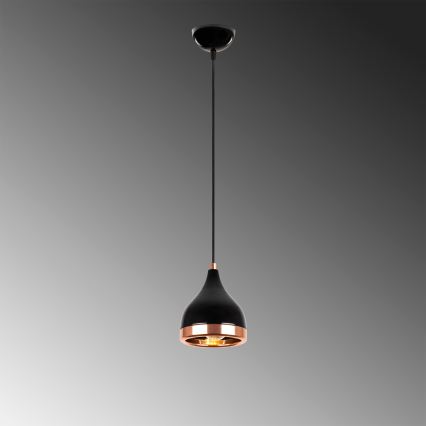 Κρεμαστό φωτιστικό YILDO 1xE27/40W/230V μαύρο/χάλκινο