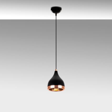 Κρεμαστό φωτιστικό YILDO 1xE27/40W/230V μαύρο/χάλκινο