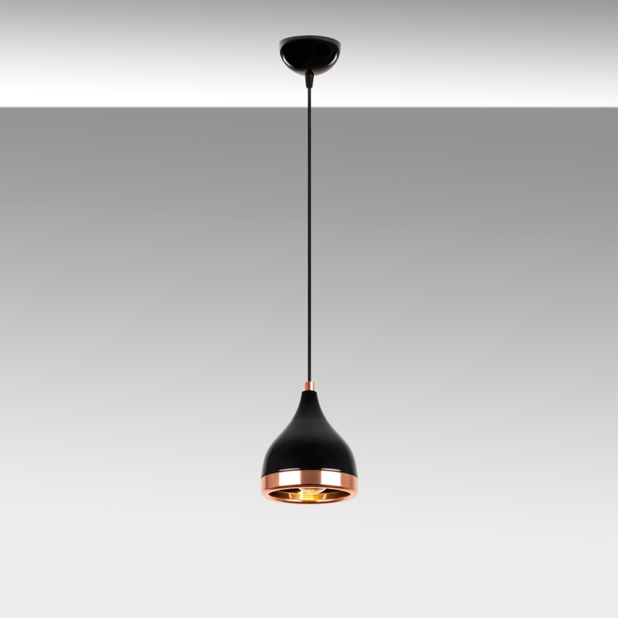 Κρεμαστό φωτιστικό YILDO 1xE27/40W/230V μαύρο/χάλκινο